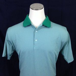 Fennec Polo Golf Shirt Green Strip Size XL